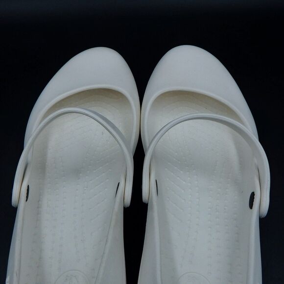 Crocs Alice White Mary Jane Women 8 Work Shoe Slip On Flats - Picture 5 of 12